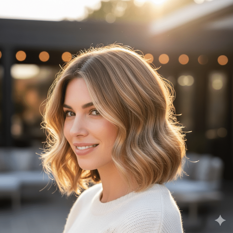 A medium-length long bob