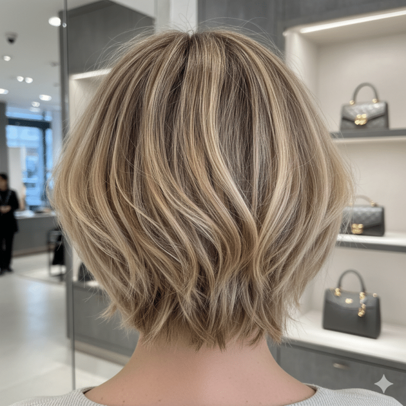 Bixie Cut con balayage biondo multidimensionale