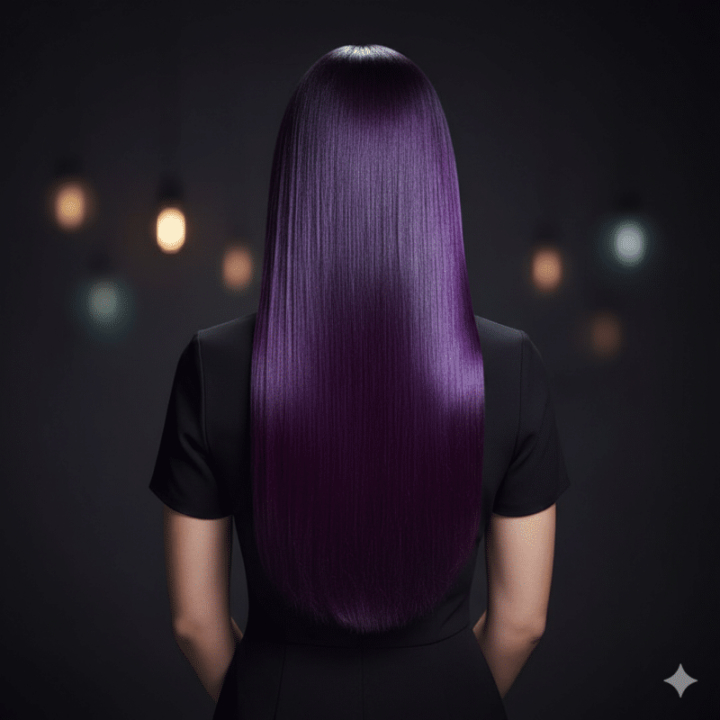 Capelli lunghi lisci color viola scuro Midnight Orchid Melt