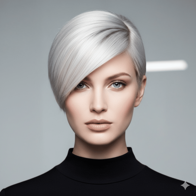 Pixie Cut allungato con ciuffo