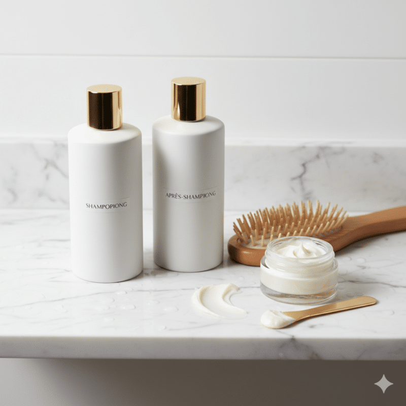 Still life di prodotti luxury per capelli