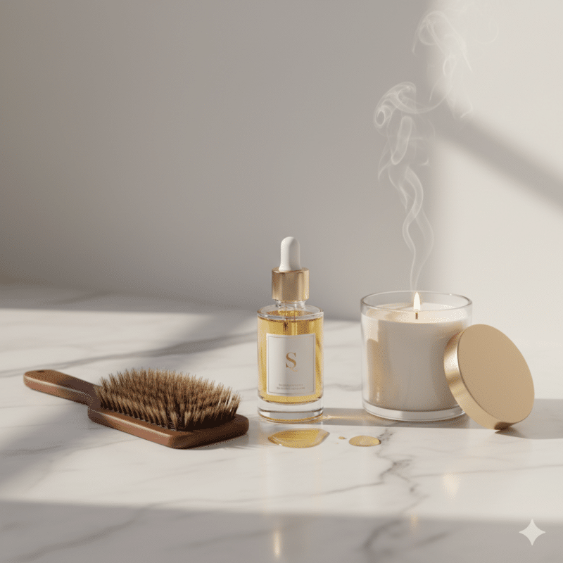 Still life di prodotti per capelli