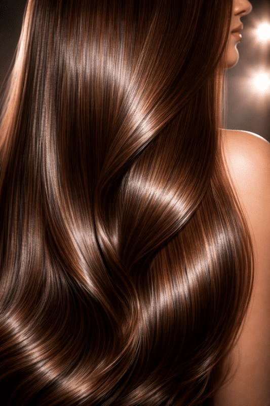 capelli lunghi e lisci effetto laminazione capillare