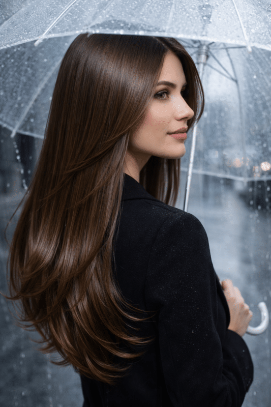 capelli perfettamente lisci e lucidi