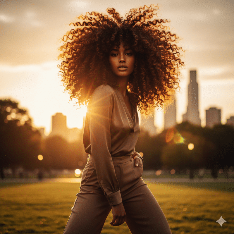 capelli ricci naturali volume esplosivo taglio scalato moderno