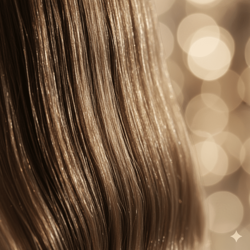 modella con capelli lunghissimi che sembrano seta liquida,