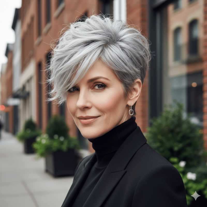 pixie cut ringiovanente donna 50 anni