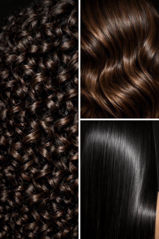texture di capelli ricci mossi lisci senza crespo