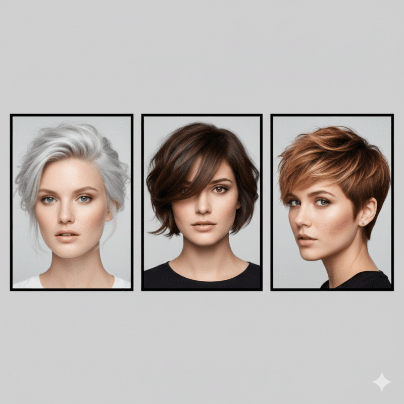 varianti del Bixie Cut viso tondo ovale squadrato