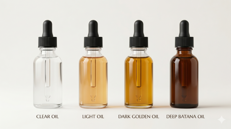Infografica comparativa tra oli per capelli
